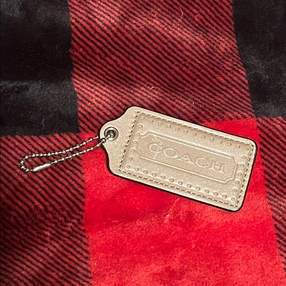 Coach New York Hang Tag tan leather Key FOB vintage
